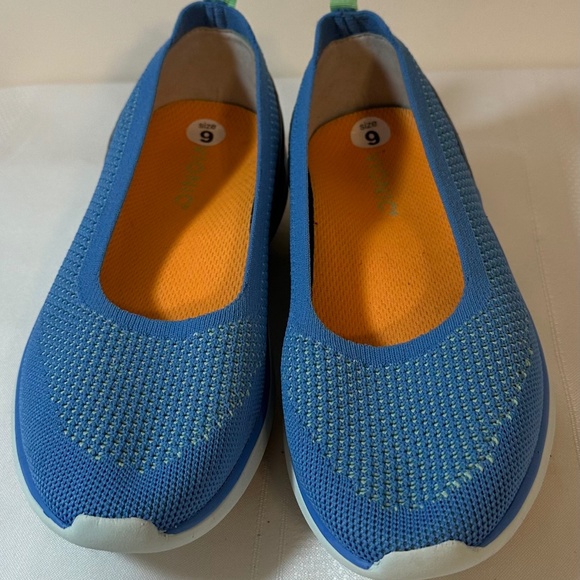 Vionic Vortex Kallie Slip-On Walking Shoes Azure Blue Mesh Loafer - Picture 1 of 4